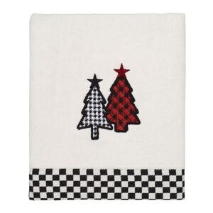 Avanti Tis the Season Holiday Plaid Cotton Hand Towel, 16" X 30" - Linen